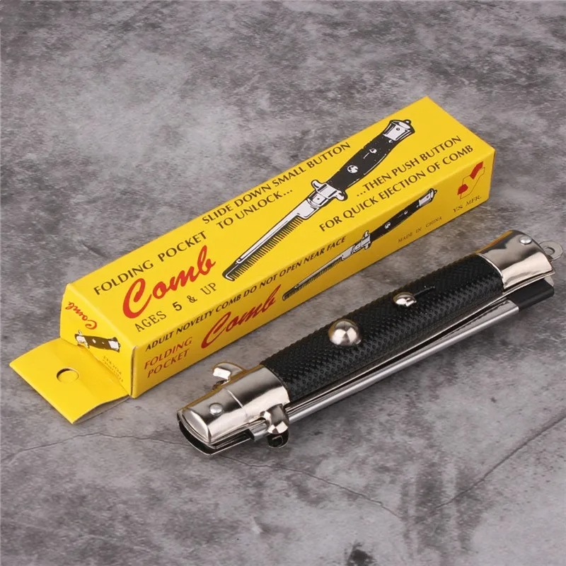 Men'S Grooming Barbershop - Folding Spring Comb for Men Women