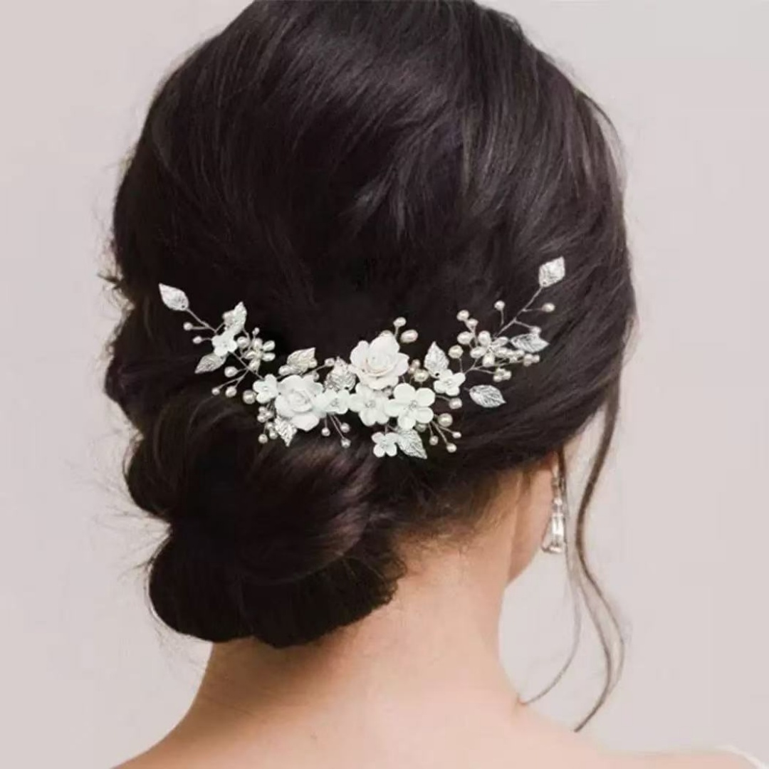 Pomade Hair Clay - Cross-border European-style white polymer clay flower