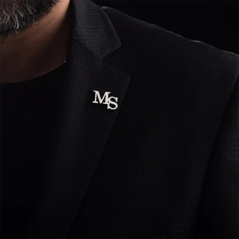 Men'S Grooming - Fashion Name Initials Customized Brooches Steel