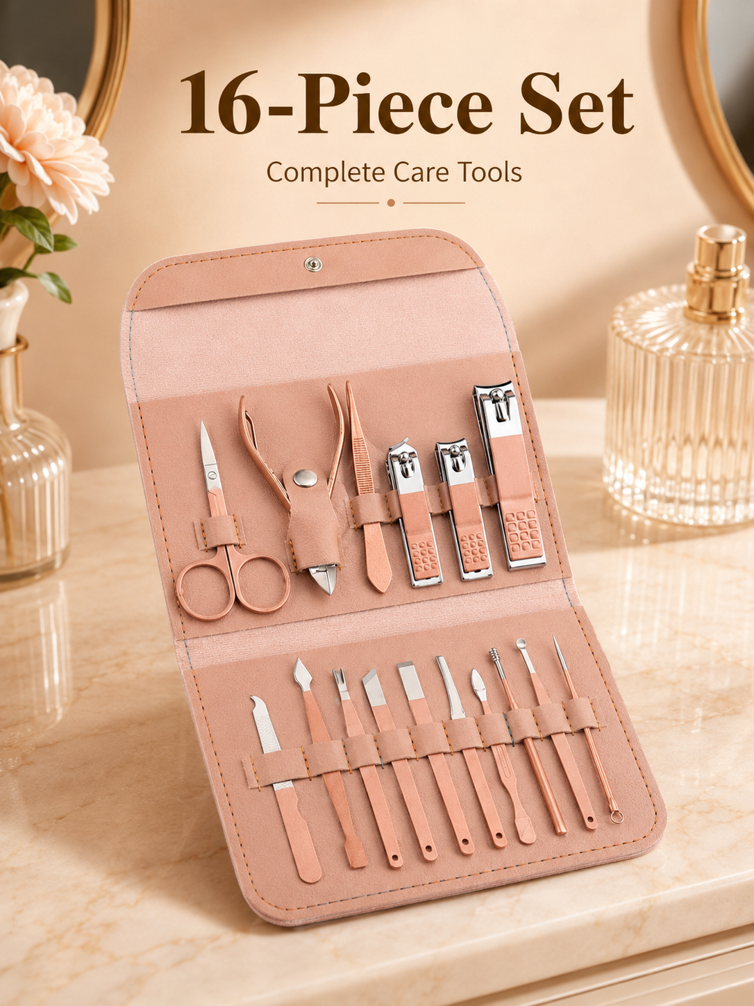 Men Grooming Home - 8/16-Piece Manicure Pedicure Grooming Kit with