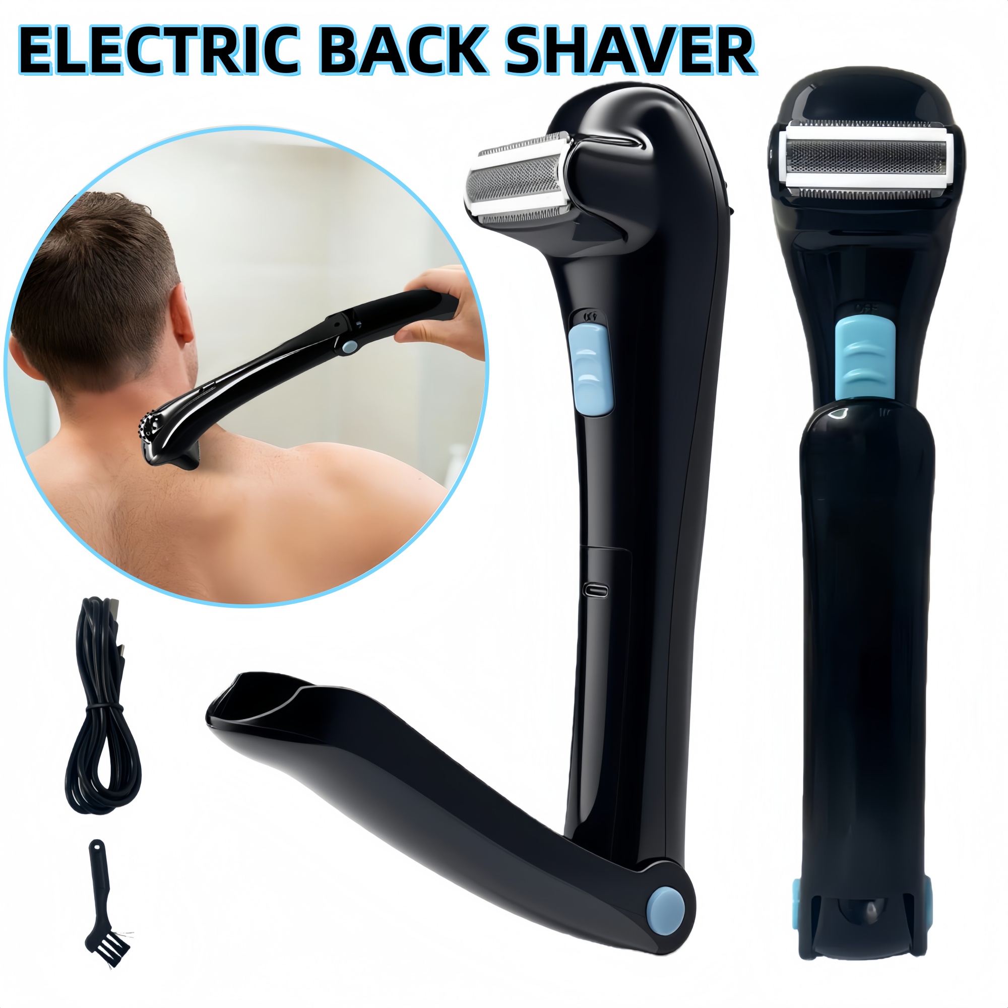 Men'S Grooming Blade - Rechargeable Electric Back Shaver for Men