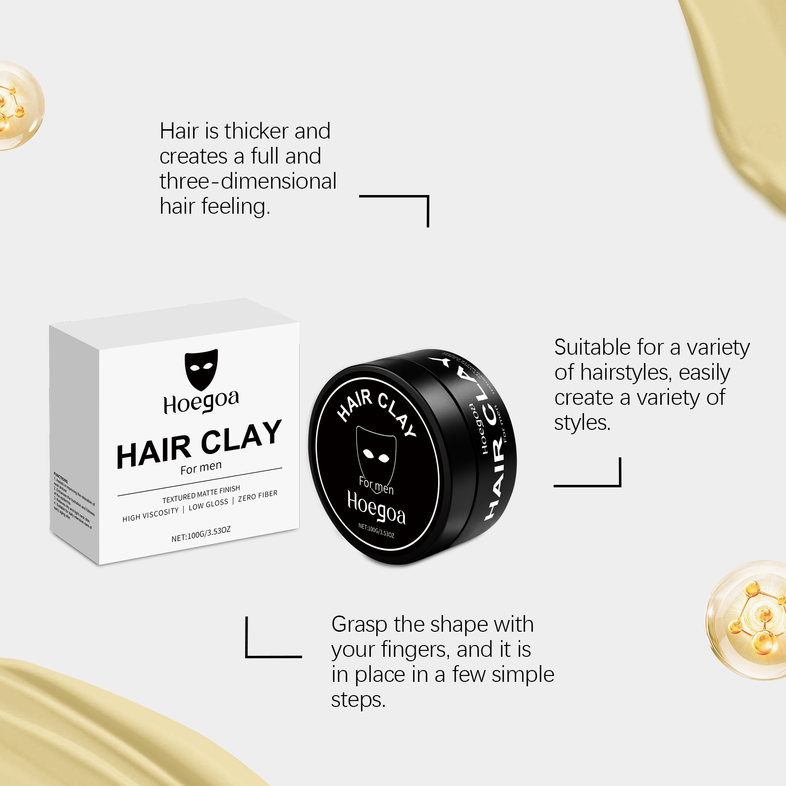 Matte Hair Styling Wax Lasting - đánh giá và giá Pomade Hair Clay