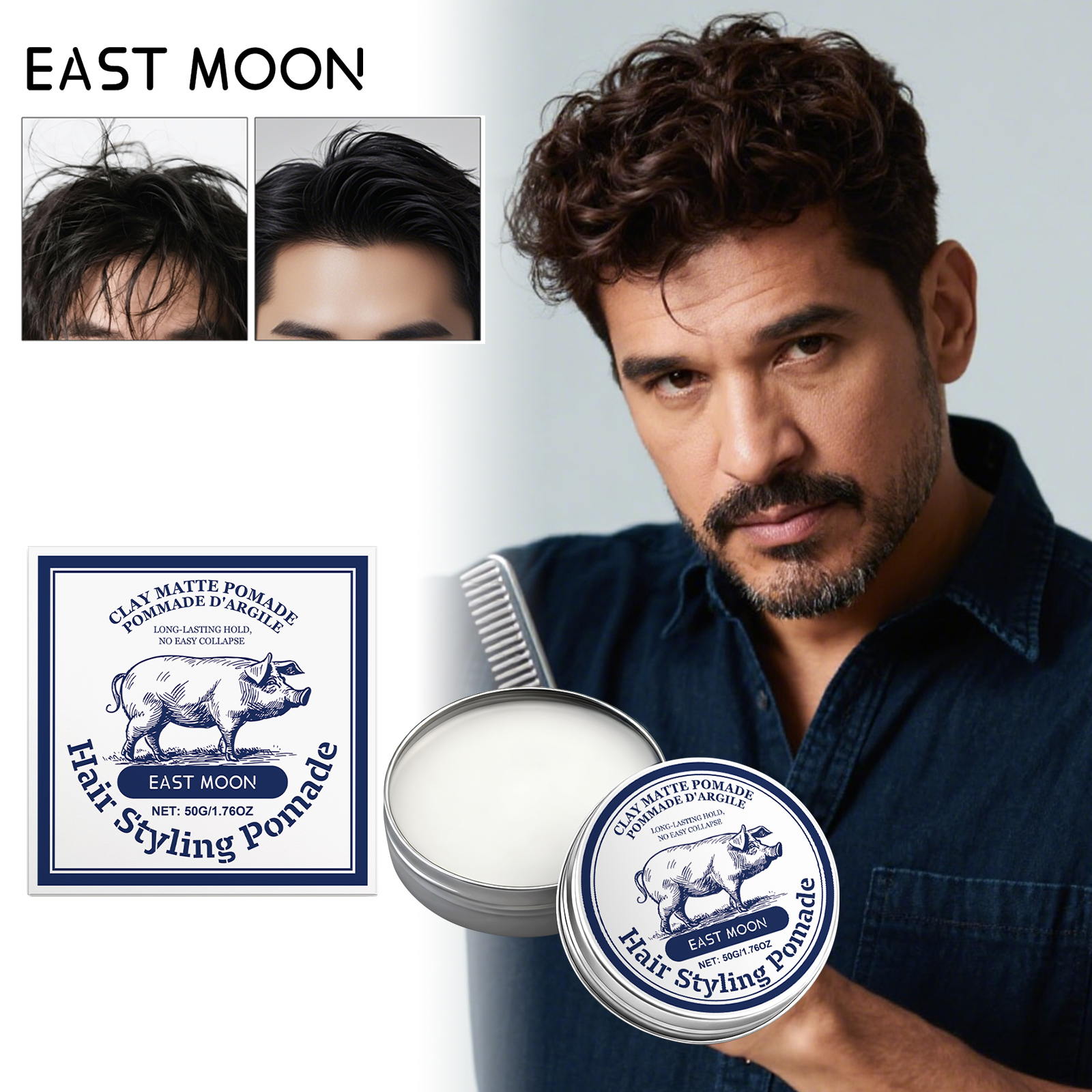 Mens Hair Clay Strong Hold Mat - đánh giá và giá Pomade Hair Clay