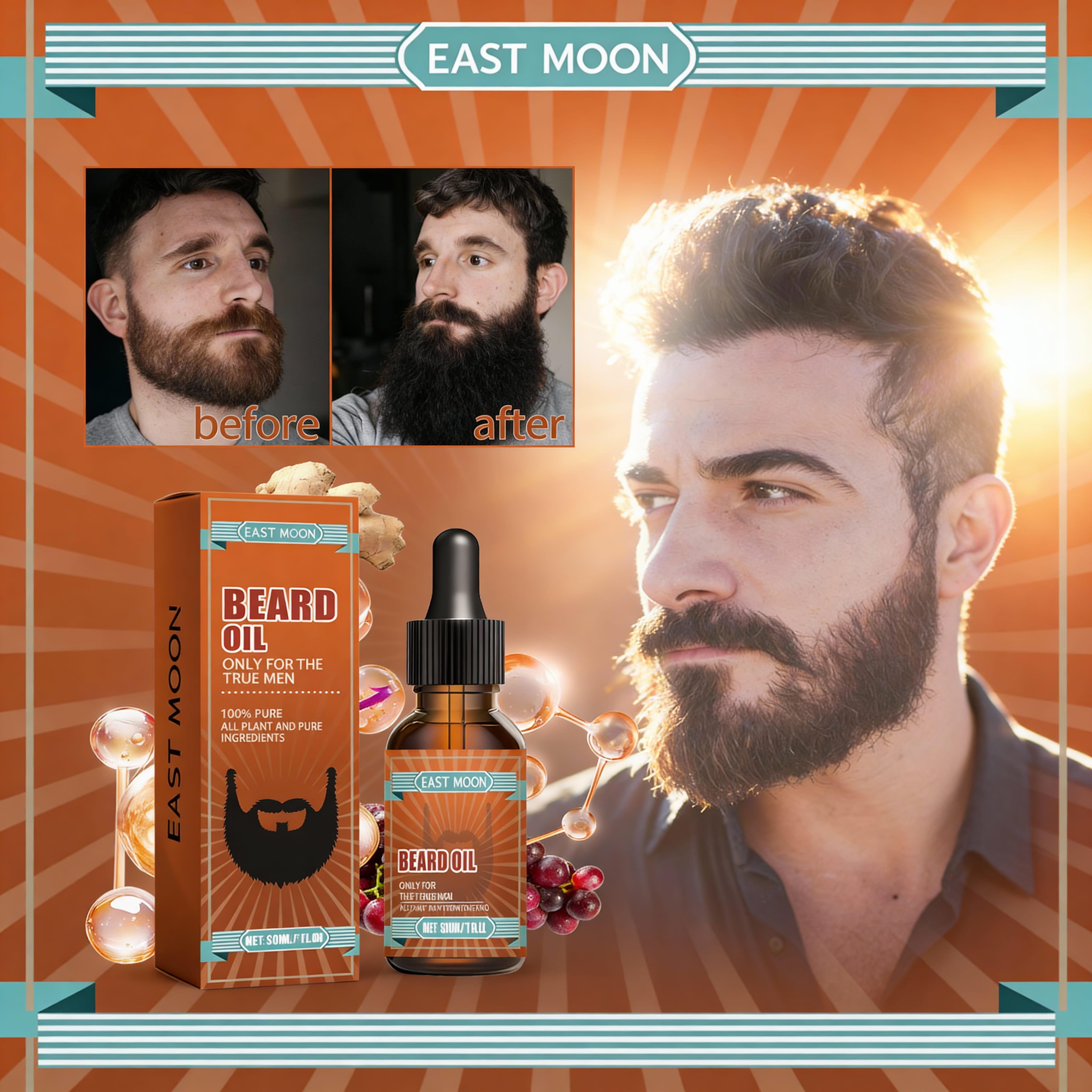 Natural Beard Growth Oil For M - đánh giá và giá Mens Grooming Treatment
