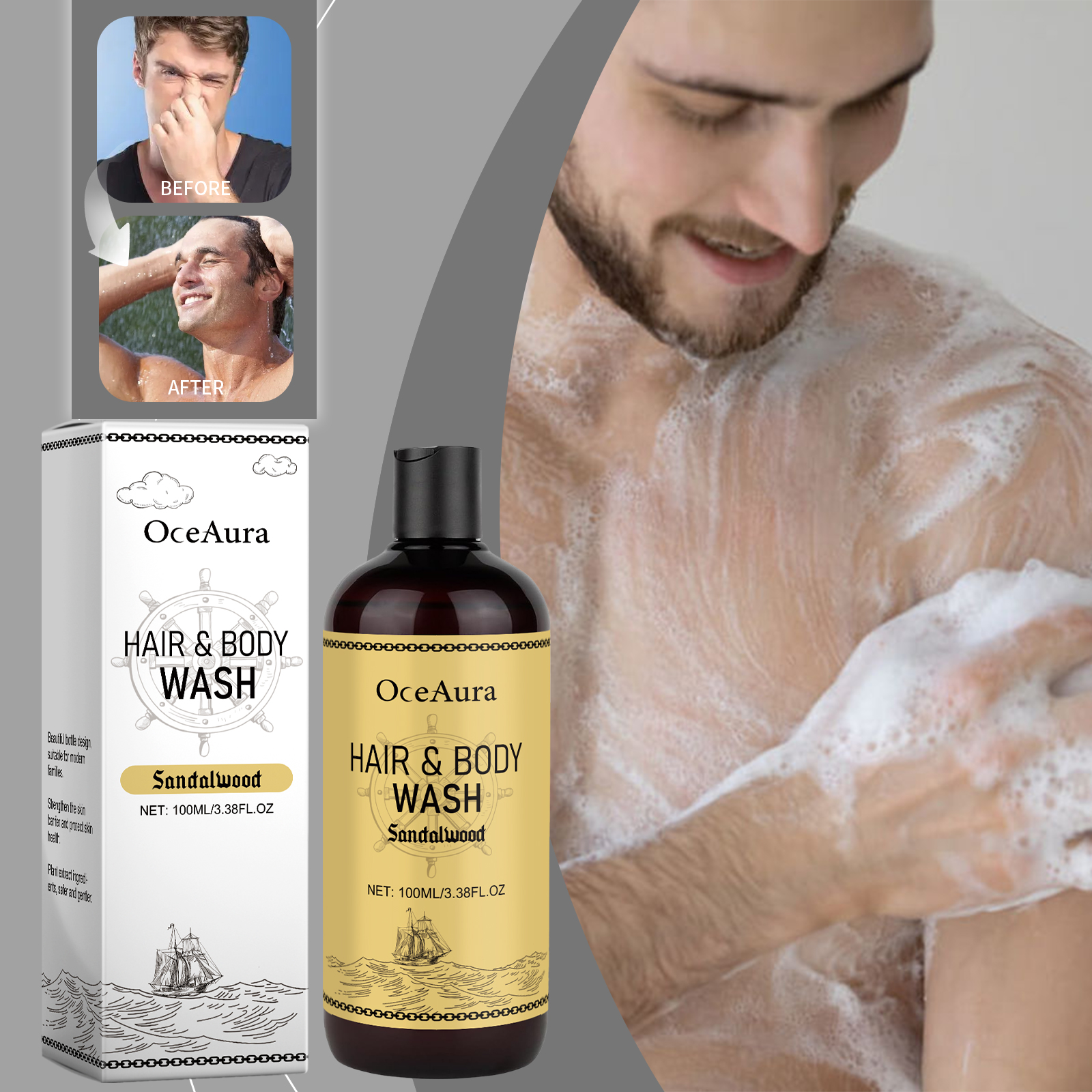 OceAura 2-in-1 Shampoo & Body  - đánh giá và giá Men'S Grooming Gel