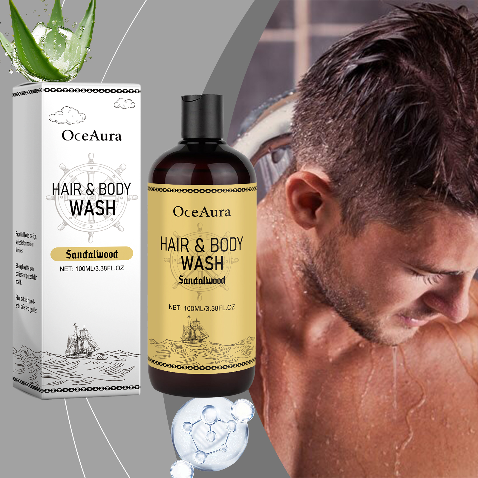 OceAura 2-in-1 Shampoo & Body  - đánh giá và giá Men'S Grooming Gel