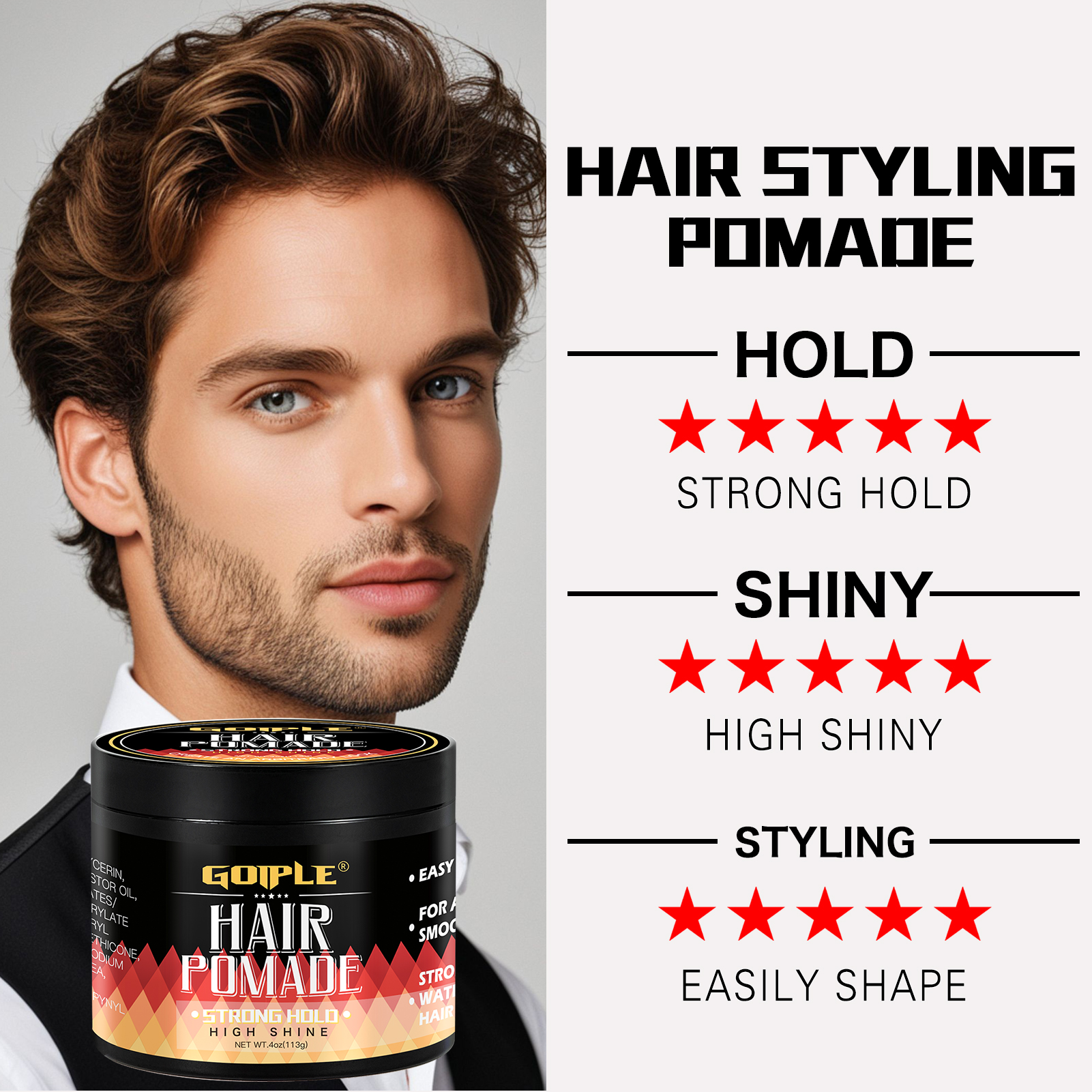 GOIPLE 113g Men Hair Pomade Hi - đánh giá và giá Men'S Grooming Gel